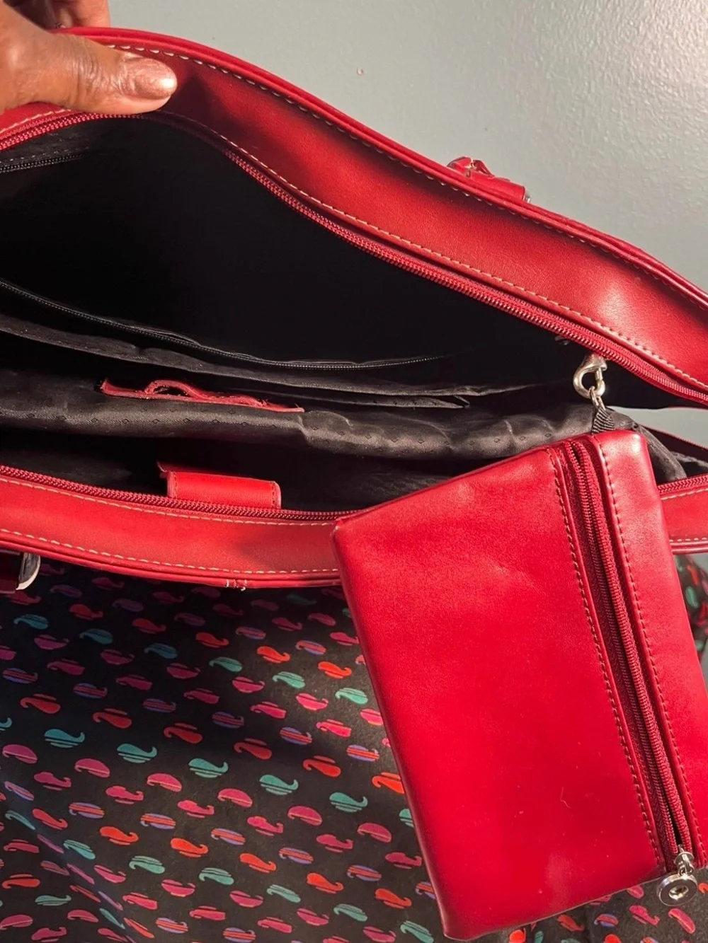 Targus Red 14” Laptop Tote Bag Faux Leather Briefcase